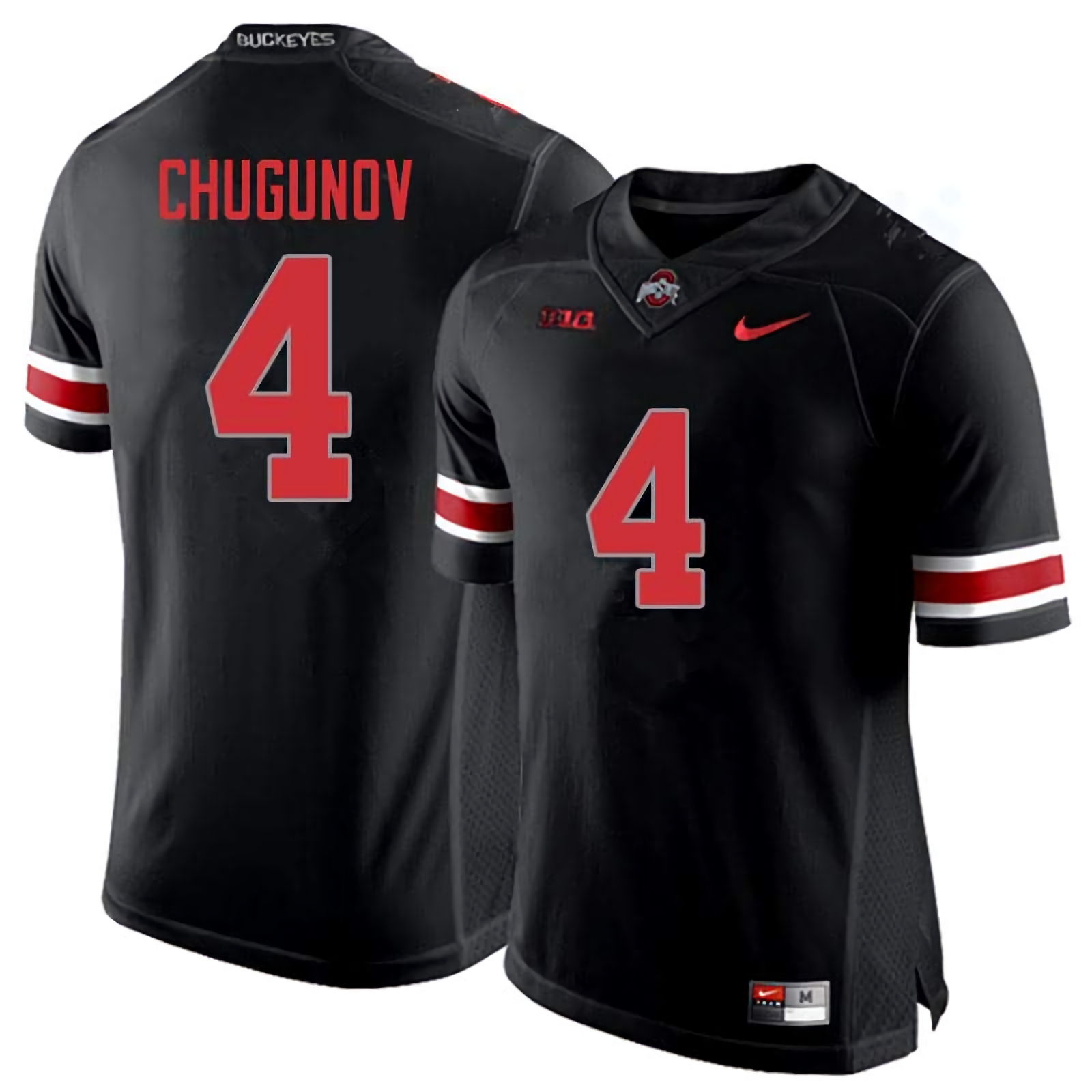 Chris Chugunov Ohio State Buckeyes Men's NCAA #4 Nike Blackout College Stitched Football Jersey QEO6256TP